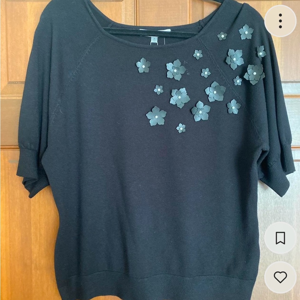 Faux leather pearl shirt